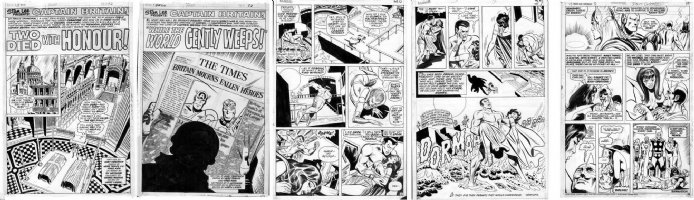 Death strikes Marvel universe: TRIMPE-Captain America/ Captain Britain; ANDRU-Lady Dorma; NEAL ADAMS / DAVE COCKRUM -Swordsman 